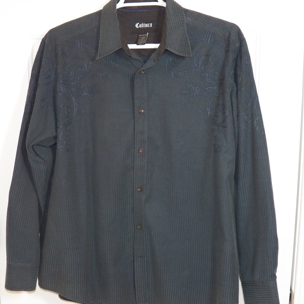 Cultura Long Sleeve Embroidered Shirt, XXL